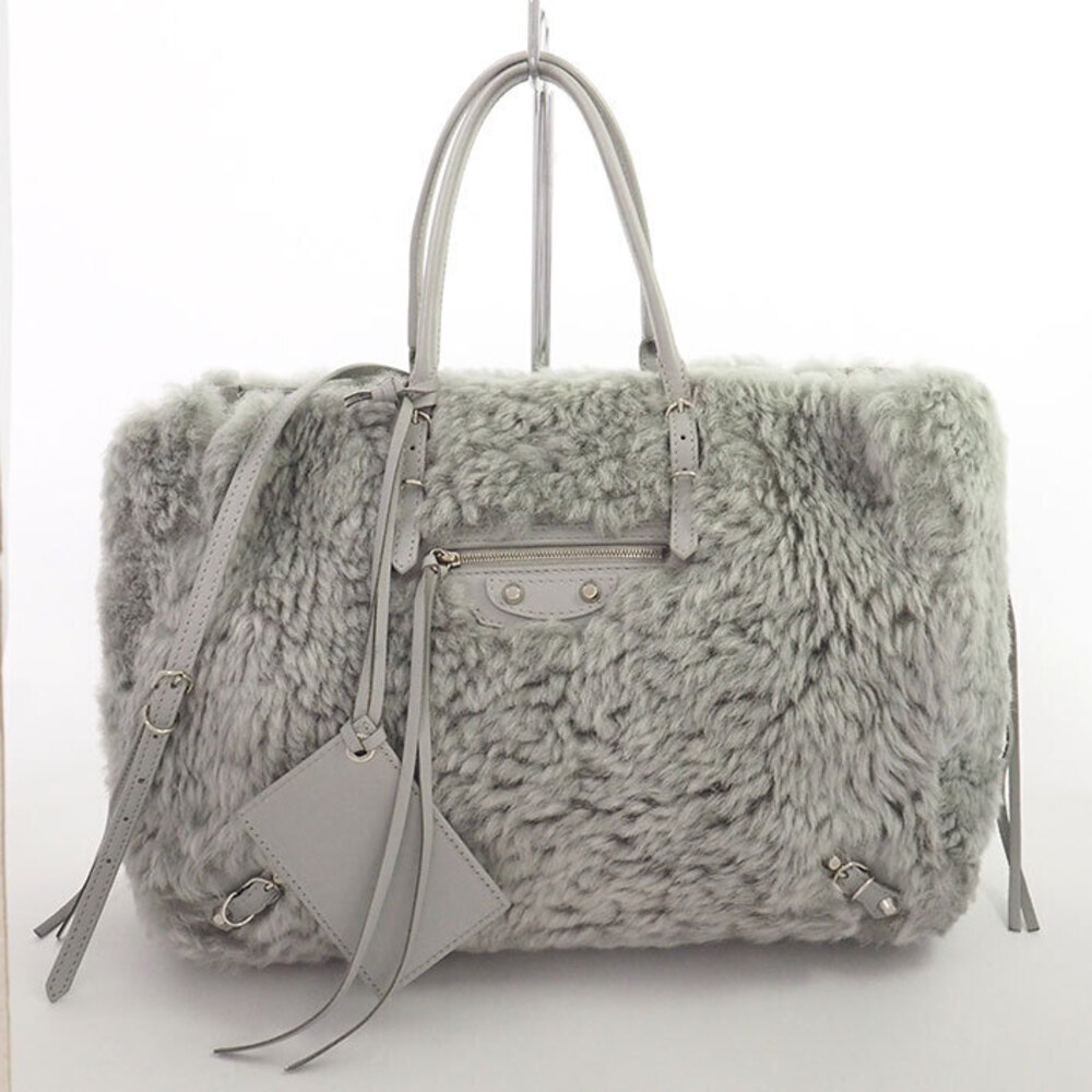 Balenciaga Tote Bag Paper Leather Shoulder Bag White